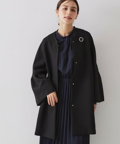 OPAQUE.CLIP / オペーク ドット クリップ その他アウター | フレアスリーブミドルコート【洗濯機OK】(ブラック(019))