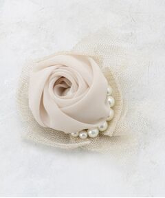 OPAQUE.CLIP / オペーク ドット クリップ ブローチ・コサージュ | ラメチュールシフォン×フェイクパールコサージュ