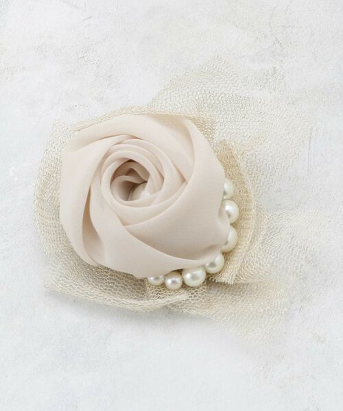 OPAQUE.CLIP / オペーク ドット クリップ ブローチ・コサージュ | ラメチュールシフォン×フェイクパールコサージュ | 詳細1
