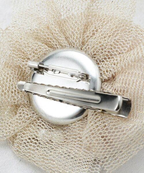 OPAQUE.CLIP / オペーク ドット クリップ ブローチ・コサージュ | ラメチュールシフォン×フェイクパールコサージュ | 詳細3