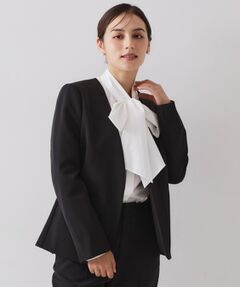 OPAQUE.CLIP / オペーク ドット クリップ ノーカラージャケット | ≪通勤・セレモニー/セットアップ対応≫ Vネックジャケット/ダブルクロス【洗濯機OK】