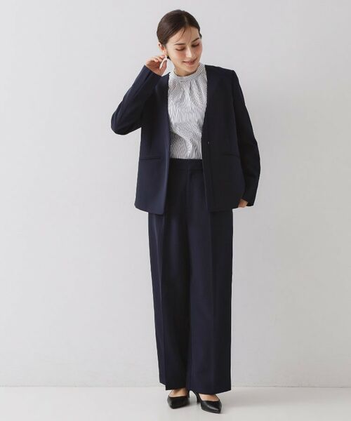 OPAQUE.CLIP / オペーク ドット クリップ ノーカラージャケット | ≪通勤・セレモニー/セットアップ対応≫ Vネックジャケット/ダブルクロス【洗濯機OK】 | 詳細10