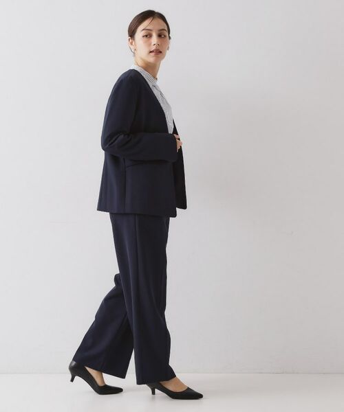 OPAQUE.CLIP / オペーク ドット クリップ ノーカラージャケット | ≪通勤・セレモニー/セットアップ対応≫ Vネックジャケット/ダブルクロス【洗濯機OK】 | 詳細11