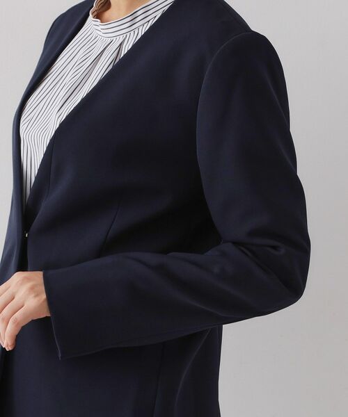 OPAQUE.CLIP / オペーク ドット クリップ ノーカラージャケット | ≪通勤・セレモニー/セットアップ対応≫ Vネックジャケット/ダブルクロス【洗濯機OK】 | 詳細17