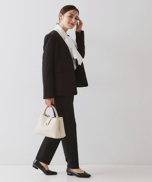 OPAQUE.CLIP / オペーク ドット クリップ ノーカラージャケット | ≪通勤・セレモニー/セットアップ対応≫ Vネックジャケット/ダブルクロス【洗濯機OK】 | 詳細2