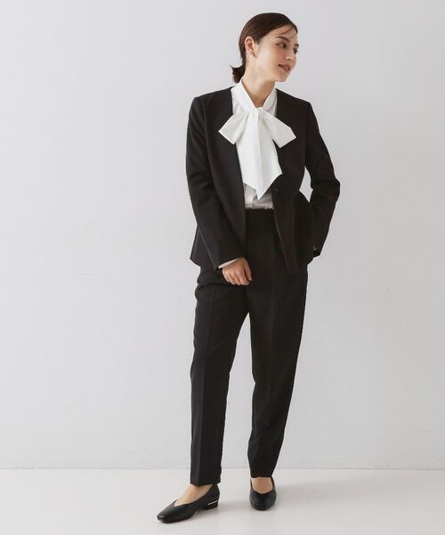 OPAQUE.CLIP / オペーク ドット クリップ ノーカラージャケット | ≪通勤・セレモニー/セットアップ対応≫ Vネックジャケット/ダブルクロス【洗濯機OK】 | 詳細3