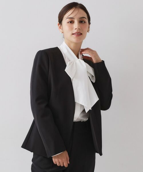 OPAQUE. CLIP/オペーク ドット クリップ ≪通勤・セレモニー/セットアップ対応≫ Vネックジャケット/ダブルクロス【洗濯機OK】 ブラック(019) 36(S) OPAQUE. CLIP/オペーク ドット クリップ ≪通勤・セレモニー/セットアップ対応≫ Vネックジャケット/ダブルクロス【洗濯機OK】 ブラック(019) 36(S)