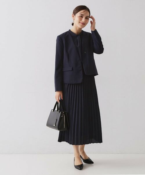 OPAQUE.CLIP / オペーク ドット クリップ ノーカラージャケット | ≪通勤・セレモニー/セットアップ対応≫ パイピングVネックジャケット【洗濯機OK】 | 詳細10