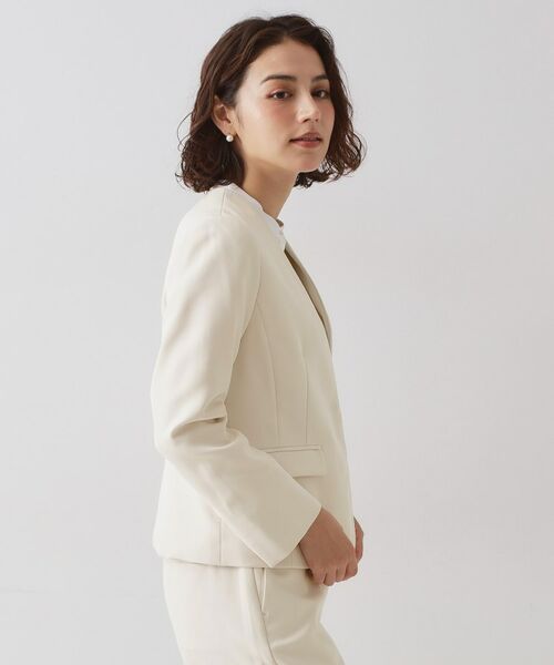 OPAQUE.CLIP / オペーク ドット クリップ ノーカラージャケット | ≪通勤・セレモニー/セットアップ対応≫ パイピングVネックジャケット【洗濯機OK】 | 詳細14