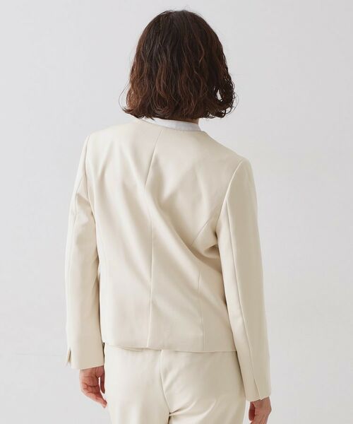 OPAQUE.CLIP / オペーク ドット クリップ ノーカラージャケット | ≪通勤・セレモニー/セットアップ対応≫ パイピングVネックジャケット【洗濯機OK】 | 詳細15