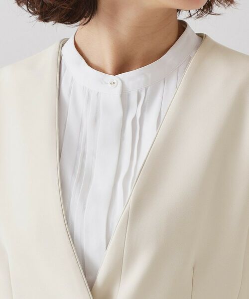 OPAQUE.CLIP / オペーク ドット クリップ ノーカラージャケット | ≪通勤・セレモニー/セットアップ対応≫ パイピングVネックジャケット【洗濯機OK】 | 詳細16