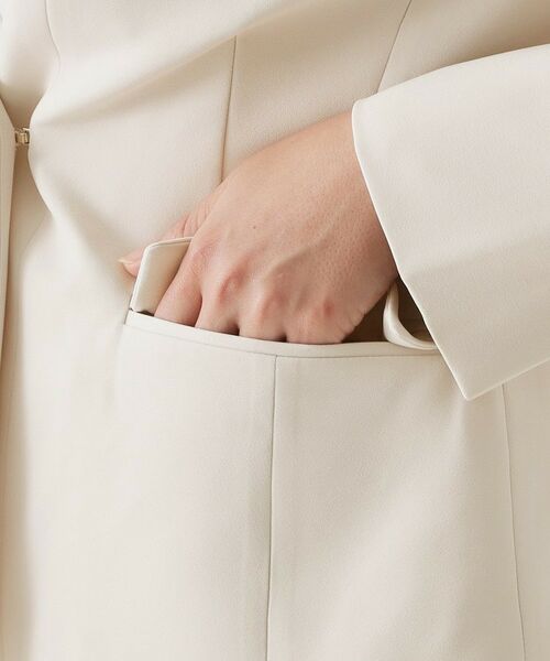 OPAQUE.CLIP / オペーク ドット クリップ ノーカラージャケット | ≪通勤・セレモニー/セットアップ対応≫ パイピングVネックジャケット【洗濯機OK】 | 詳細19