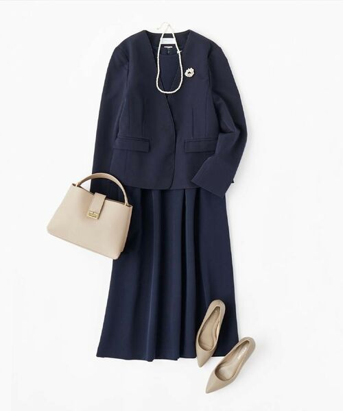 OPAQUE.CLIP / オペーク ドット クリップ ノーカラージャケット | ≪通勤・セレモニー/セットアップ対応≫ パイピングVネックジャケット【洗濯機OK】 | 詳細24