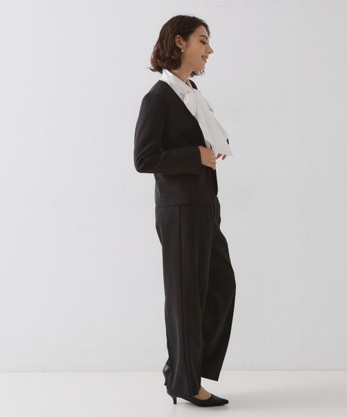 OPAQUE.CLIP / オペーク ドット クリップ ノーカラージャケット | ≪通勤・セレモニー/セットアップ対応≫ パイピングVネックジャケット【洗濯機OK】 | 詳細3