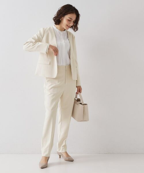 OPAQUE.CLIP / オペーク ドット クリップ ノーカラージャケット | ≪通勤・セレモニー/セットアップ対応≫ パイピングVネックジャケット【洗濯機OK】 | 詳細7