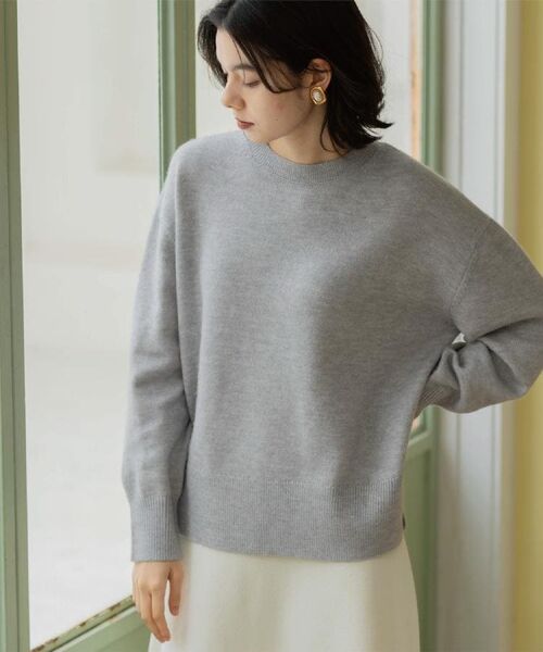 OPAQUE.CLIP / オペーク ドット クリップ ニット・セーター | きらきらクルーミドルゲージニット【洗濯機OK】 | 詳細1