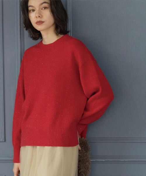 OPAQUE.CLIP / オペーク ドット クリップ ニット・セーター | きらきらクルーミドルゲージニット【洗濯機OK】 | 詳細10