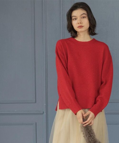 OPAQUE.CLIP / オペーク ドット クリップ ニット・セーター | きらきらクルーミドルゲージニット【洗濯機OK】 | 詳細11