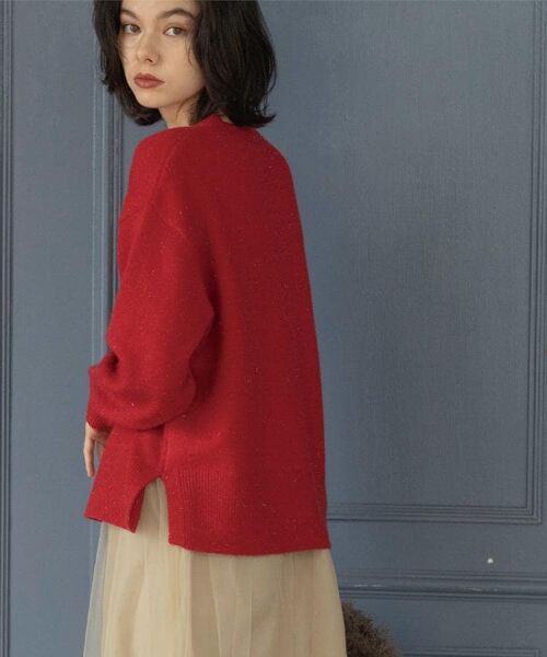 OPAQUE.CLIP / オペーク ドット クリップ ニット・セーター | きらきらクルーミドルゲージニット【洗濯機OK】 | 詳細12