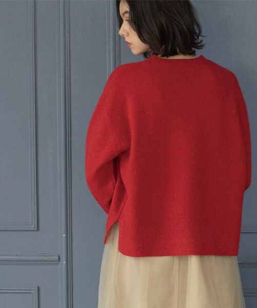 OPAQUE.CLIP / オペーク ドット クリップ ニット・セーター | きらきらクルーミドルゲージニット【洗濯機OK】 | 詳細13