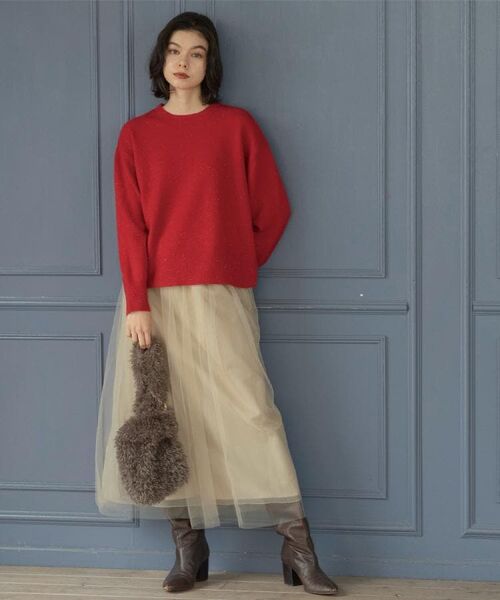 OPAQUE.CLIP / オペーク ドット クリップ ニット・セーター | きらきらクルーミドルゲージニット【洗濯機OK】 | 詳細14