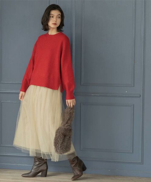 OPAQUE.CLIP / オペーク ドット クリップ ニット・セーター | きらきらクルーミドルゲージニット【洗濯機OK】 | 詳細15