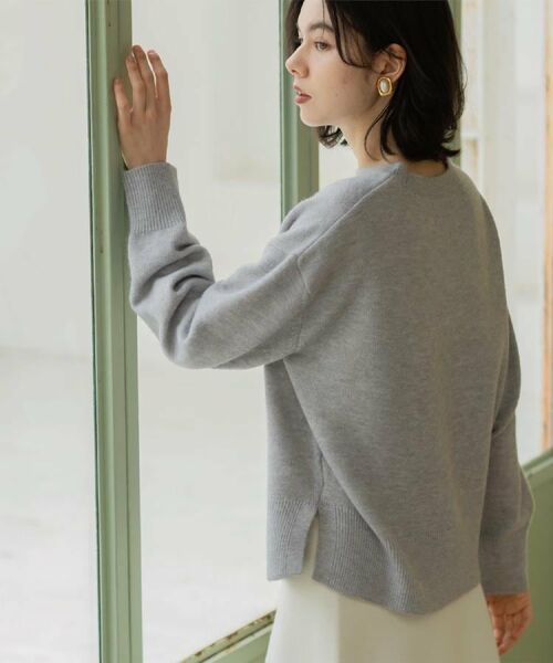 OPAQUE.CLIP / オペーク ドット クリップ ニット・セーター | きらきらクルーミドルゲージニット【洗濯機OK】 | 詳細2