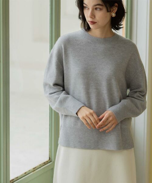 OPAQUE.CLIP / オペーク ドット クリップ ニット・セーター | きらきらクルーミドルゲージニット【洗濯機OK】 | 詳細3