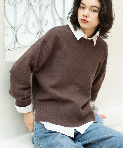 OPAQUE.CLIP / オペーク ドット クリップ ニット・セーター | きらきらクルーミドルゲージニット【洗濯機OK】 | 詳細6