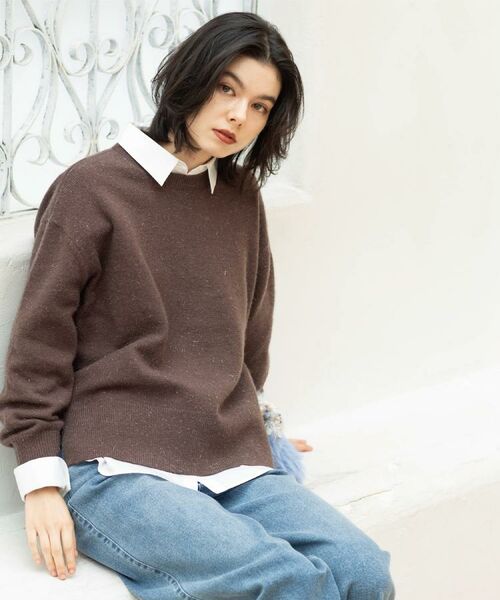 OPAQUE.CLIP / オペーク ドット クリップ ニット・セーター | きらきらクルーミドルゲージニット【洗濯機OK】 | 詳細7