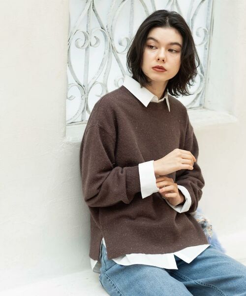 OPAQUE.CLIP / オペーク ドット クリップ ニット・セーター | きらきらクルーミドルゲージニット【洗濯機OK】 | 詳細8