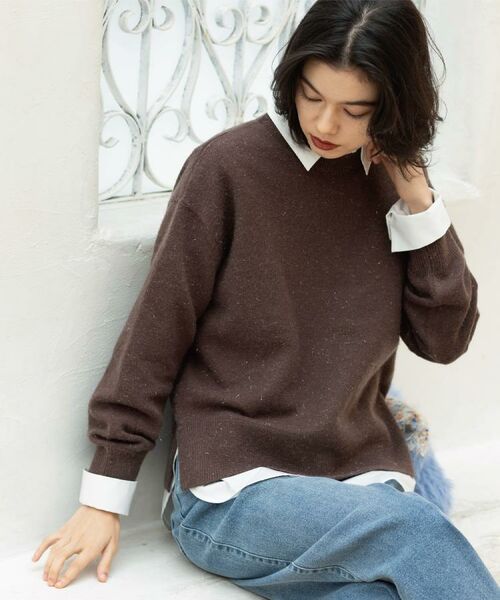 OPAQUE.CLIP / オペーク ドット クリップ ニット・セーター | きらきらクルーミドルゲージニット【洗濯機OK】 | 詳細9