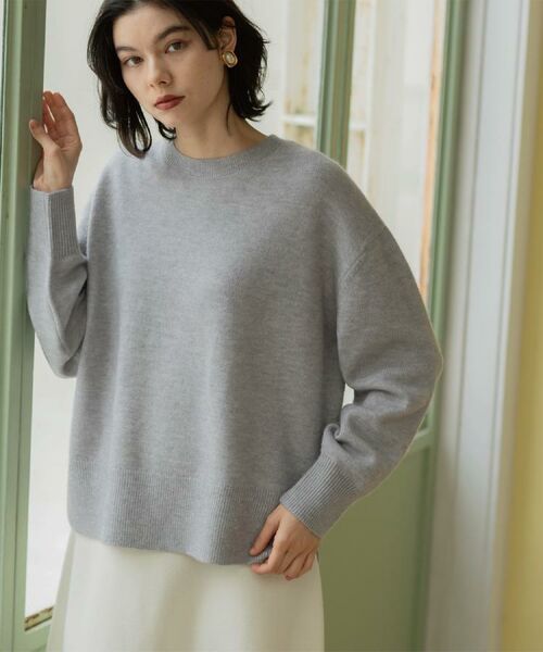 OPAQUE.CLIP / オペーク ドット クリップ ニット・セーター | きらきらクルーミドルゲージニット【洗濯機OK】(グレー(012))