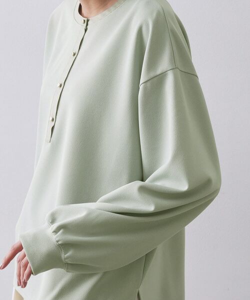 OPAQUE.CLIP / オペーク ドット クリップ カットソー | サテン使いヘンリーネックトップス【洗濯機OK】 | 詳細17