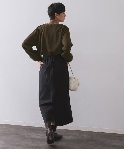 OPAQUE.CLIP / オペーク ドット クリップ カットソー | サテン使いヘンリーネックトップス【洗濯機OK】 | 詳細7