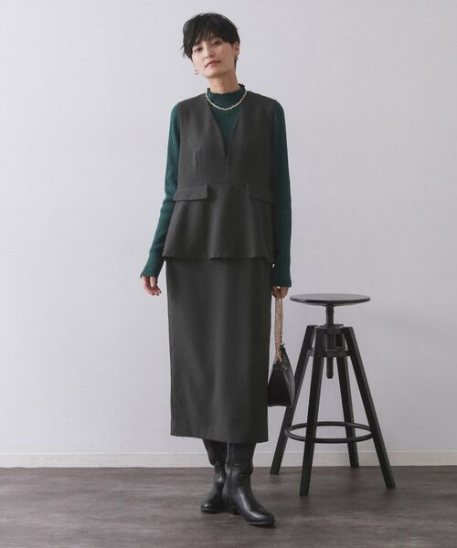 OPAQUE.CLIP / オペーク ドット クリップ ロング・マキシ丈ワンピース | ペプラムデザインジャンドレ【洗濯機OK】 | 詳細2