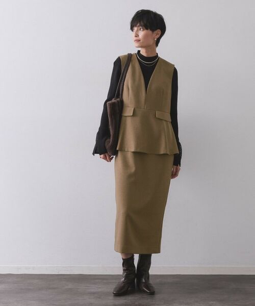 OPAQUE.CLIP / オペーク ドット クリップ ロング・マキシ丈ワンピース | ペプラムデザインジャンドレ【洗濯機OK】 | 詳細7