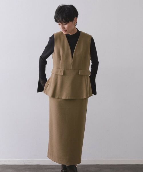 OPAQUE.CLIP / オペーク ドット クリップ ロング・マキシ丈ワンピース | ペプラムデザインジャンドレ【洗濯機OK】 | 詳細9