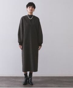 OPAQUE.CLIP / オペーク ドット クリップ ロング・マキシ丈ワンピース | ストレッチメルトンキーネックワンピ【洗濯機OK】