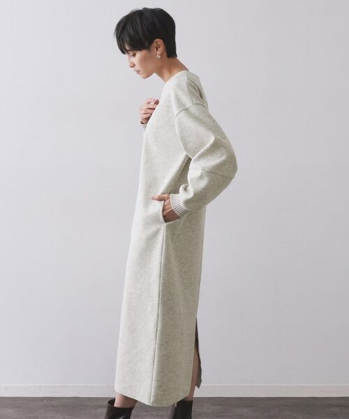 OPAQUE.CLIP / オペーク ドット クリップ ロング・マキシ丈ワンピース | ストレッチメルトンキーネックワンピ【洗濯機OK】 | 詳細10