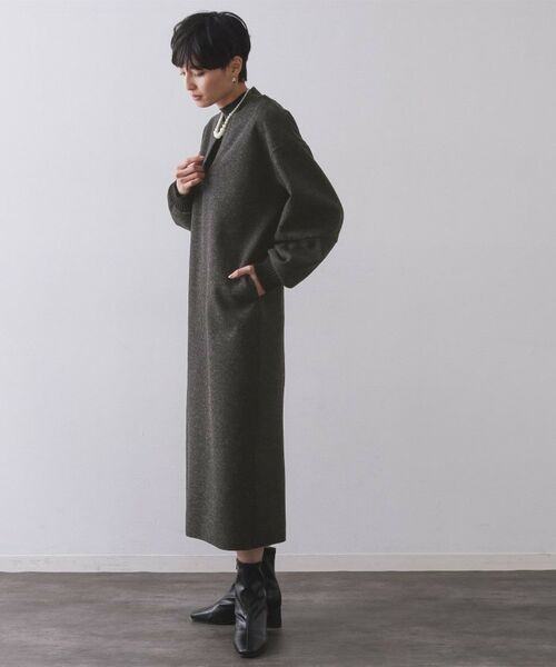 OPAQUE.CLIP / オペーク ドット クリップ ロング・マキシ丈ワンピース | ストレッチメルトンキーネックワンピ【洗濯機OK】 | 詳細7