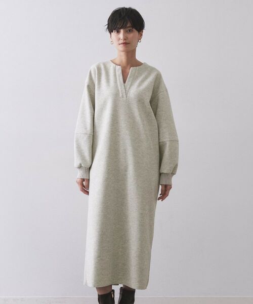 OPAQUE.CLIP / オペーク ドット クリップ ロング・マキシ丈ワンピース | ストレッチメルトンキーネックワンピ【洗濯機OK】 | 詳細9