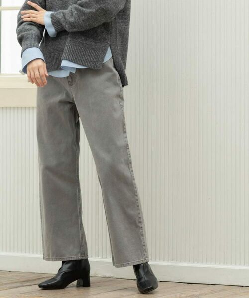 OPAQUE.CLIP / オペーク ドット クリップ パンツ | ヴィンテージカラーワイドストレートパンツ【洗濯機OK】(チャコールグレー(013))