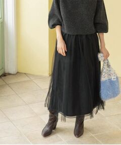 OPAQUE.CLIP / オペーク ドット クリップ ロング・マキシ丈スカート | チュールイージーギャザースカート【洗濯機OK】