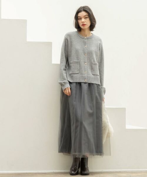 OPAQUE.CLIP / オペーク ドット クリップ ロング・マキシ丈スカート | チュールイージーギャザースカート【洗濯機OK】 | 詳細1