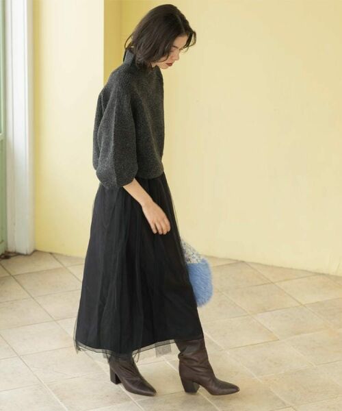 OPAQUE.CLIP / オペーク ドット クリップ ロング・マキシ丈スカート | チュールイージーギャザースカート【洗濯機OK】 | 詳細10