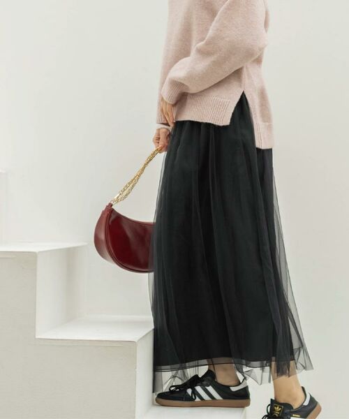 OPAQUE.CLIP / オペーク ドット クリップ ロング・マキシ丈スカート | チュールイージーギャザースカート【洗濯機OK】 | 詳細13