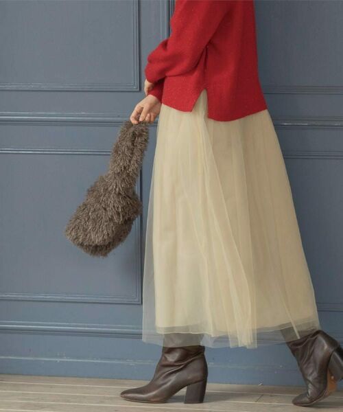 OPAQUE.CLIP / オペーク ドット クリップ ロング・マキシ丈スカート | チュールイージーギャザースカート【洗濯機OK】 | 詳細17