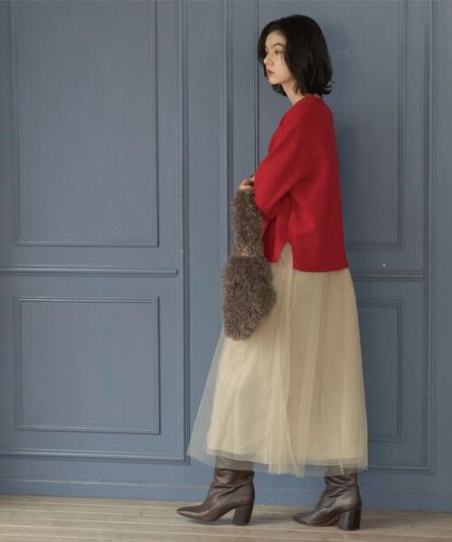 OPAQUE.CLIP / オペーク ドット クリップ ロング・マキシ丈スカート | チュールイージーギャザースカート【洗濯機OK】 | 詳細18