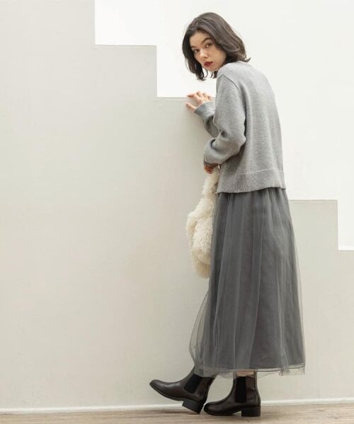 OPAQUE.CLIP / オペーク ドット クリップ ロング・マキシ丈スカート | チュールイージーギャザースカート【洗濯機OK】 | 詳細2